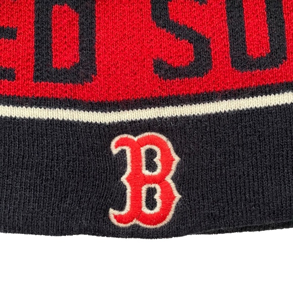 BOSTON RED SOX knitted Beanie Hat, Navy, Red & Black ONE SIZE Unisex - Picture 3 of 10